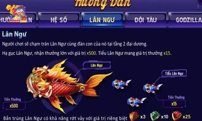 bắn cá Rikvip Bắn cá Rikvip cung cấp nhiều loại cá khủng